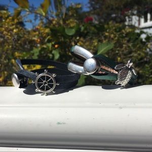 Coastal leather bracelet